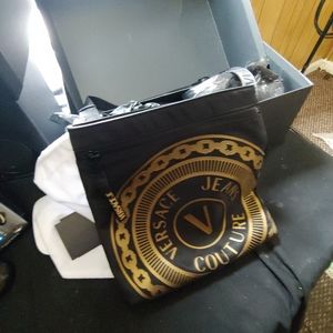 Versace jeans couture mens black couture cross body bag